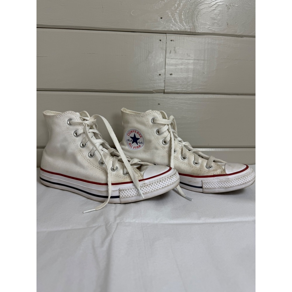 Converse Chuck Taylor All Star High Top Mens 6 Womens 8 White Canvas Sneakers - Picture 1 of 10
